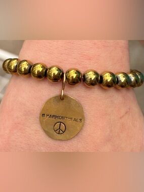#HarmonyHeals Gold Bead Charm Bracelet
